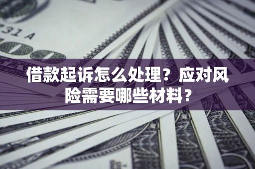 北京借款起诉怎么处理？应对风险需要哪些材料？
